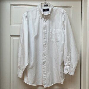 Jos. A Bank White Pinpoint cotton button down dress shirt 16.5
